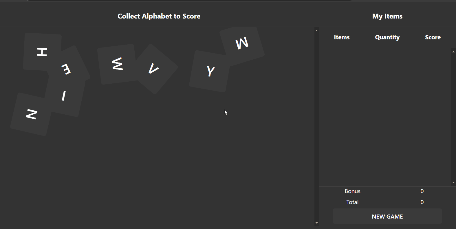 Alphabet Collector Game